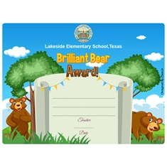 Brilliant Bear Classroom Award Certificate